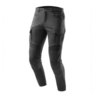 Ozone FASTER černé, kevlarové kalhoty na motorku (kapsáče), kevlar jeans