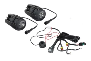 Přídavná LED světla na motorku HLP X2 s homologací, sada s kabeláží a vypínačem